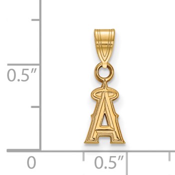 Sterling Silver Gold Plated Major League Baseball LogoArt Los Angeles Angels Extra Small Pendant — alternate view