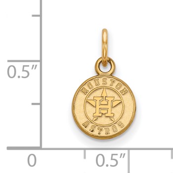 14k Gold Major League Baseball LogoArt Houston Astros Circle Extra Small Pendant — alternate view