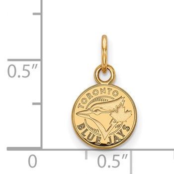 10k Gold Major League Baseball LogoArt Toronto Blue Jays Extra Small Disc Pendant — alternate view