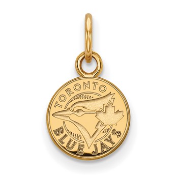 10k Gold Major League Baseball LogoArt Toronto Blue Jays Extra Small Disc Pendant