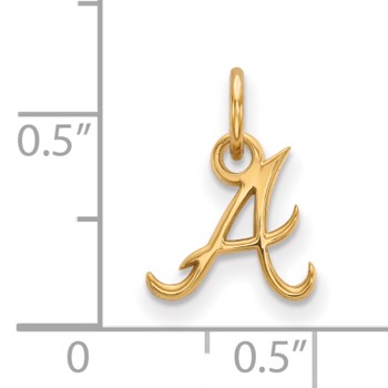 Sterling Silver Gold Plated Major League Baseball LogoArt Atlanta Braves Extra Small Pendant — alternate view