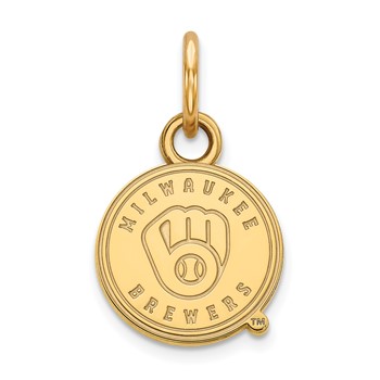 14k Gold Major League Baseball LogoArt Milwaukee Brewers Letter M Extra Small Pendant