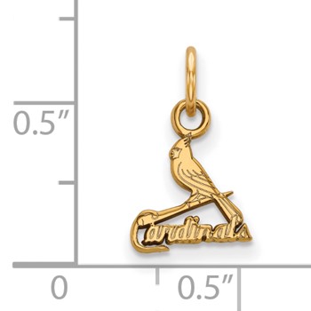 10k Gold Major League Baseball LogoArt St. Louis Cardinals Bird and Bat Extra Small Pendant — alternate view
