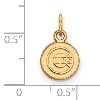 10k Gold Major League Baseball LogoArt Chicago Cubs Extra Small Pendant — alternate view
