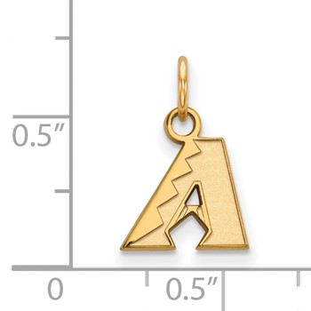 Sterling Silver Gold Plated Major League Baseball LogoArt Arizona Diamondbacks Pendant — alternate view