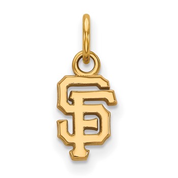 14k Gold Major League Baseball LogoArt San Francisco Giants Letters S-F Extra Small Pendant