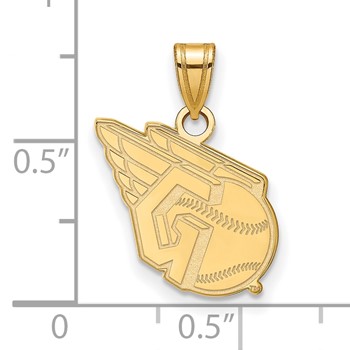 14k Gold Major League Baseball LogoArt Cleveland Guardians Logo Small Pendant — alternate view