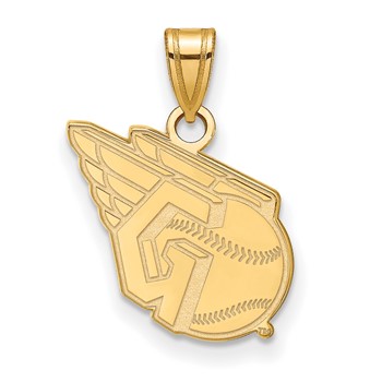14k Gold Major League Baseball LogoArt Cleveland Guardians Logo Small Pendant