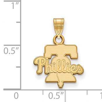 14k Gold Major League Baseball LogoArt Philadelphia Phillies Liberty Bell Small Pendant — alternate view