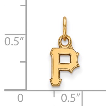 10k Gold Major League Baseball LogoArt Pittsburgh Pirates Letter P Extra Small Pendant — alternate view