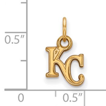 14k Gold Major League Baseball LogoArt Kansas City Royals Letters K-C Extra Small Pendant — alternate view