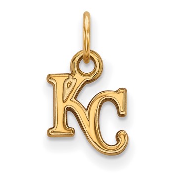14k Gold Major League Baseball LogoArt Kansas City Royals Letters K-C Extra Small Pendant