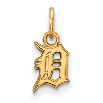 Sterling Silver Gold Plated Major League Baseball LogoArt Detroit Tigers Extra Small Pendant