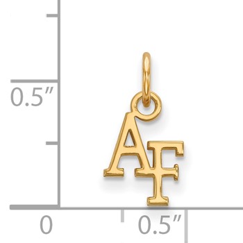 Sterling Silver Gold-plated LogoArt United States Air Force Academy A-F Extra Small Pendant — alternate view