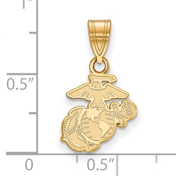 Gold Plated SS Small U.S. Marine Corps Pendant — alternate view