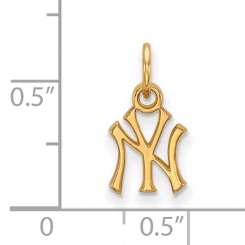 10k Gold Major League Baseball LogoArt New York Yankees N-Y Extra Small Pendant — alternate view