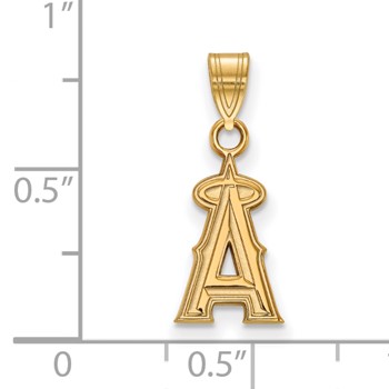 14k Gold Major League Baseball LogoArt Los Angeles Angels Letter Letter A Small Pendant — alternate view