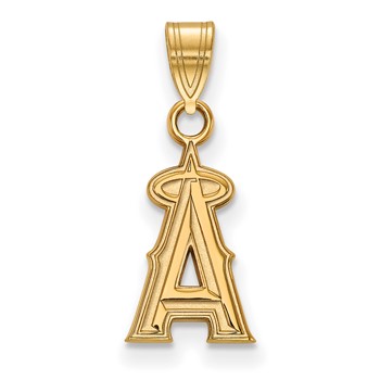 14k Gold Major League Baseball LogoArt Los Angeles Angels Letter Letter A Small Pendant