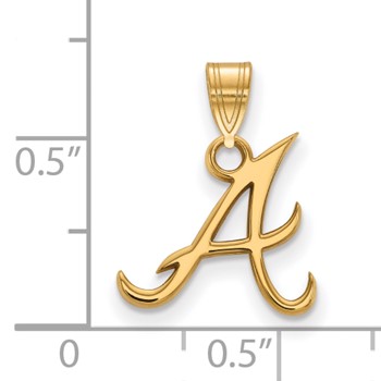 14k Gold Major League Baseball LogoArt Atlanta Braves Letter A Small Pendant — alternate view