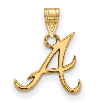 14k Gold Major League Baseball LogoArt Atlanta Braves Letter A Small Pendant