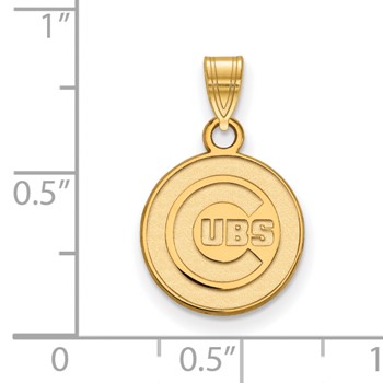 10k Gold Major League Baseball LogoArt Chicago Cubs Small Pendant — alternate view