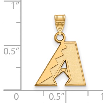 14k Gold Major League Baseball LogoArt Arizona Diamondbacks Letter A Small Pendant — alternate view