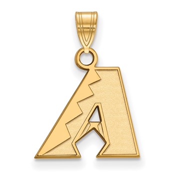 14k Gold Major League Baseball LogoArt Arizona Diamondbacks Letter A Small Pendant