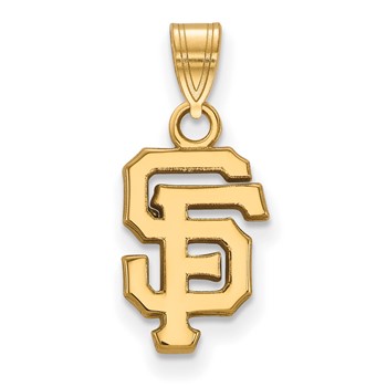 Sterling Silver Gold Plated Major League Baseball LogoArt San Francisco Giants Small Pendant
