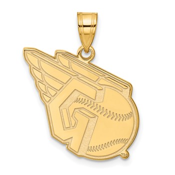 14k Gold Major League Baseball LogoArt Cleveland Guardians Logo Large Pendant