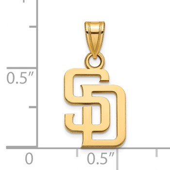 14k Gold Major League Baseball LogoArt San Diego Padres Letters S-D Small Pendant — alternate view