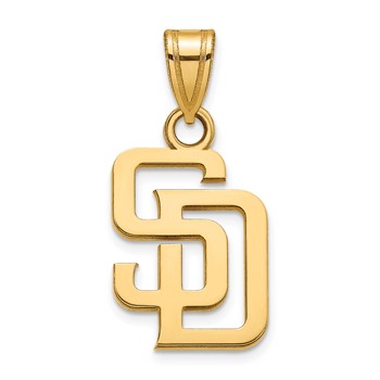14k Gold Major League Baseball LogoArt San Diego Padres Letters S-D Small Pendant
