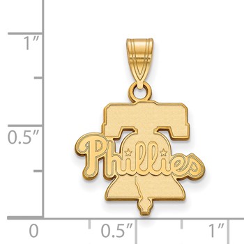 10k Gold Major League Baseball LogoArt Philadelphia Phillies Liberty Bell Medium Pendant — alternate view
