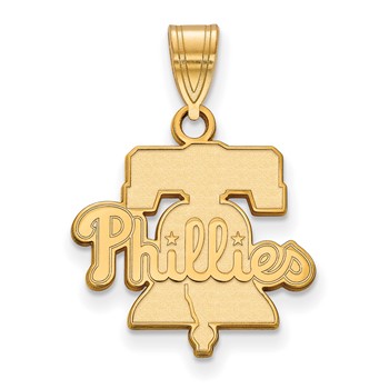 10k Gold Major League Baseball LogoArt Philadelphia Phillies Liberty Bell Medium Pendant