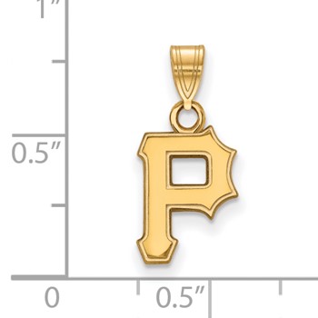 14k Gold Major League Baseball LogoArt Pittsburgh Pirates Letter P Small Pendant — alternate view