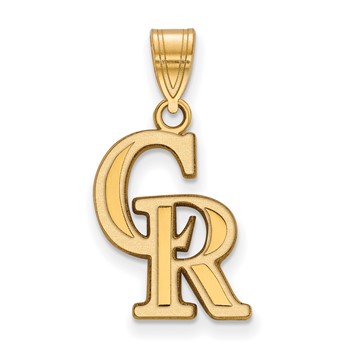 14k Gold Major League Baseball LogoArt Colorado Rockies C-R Medium Pendant