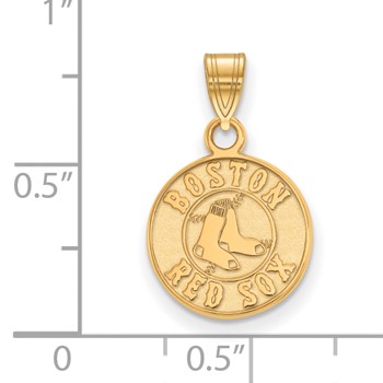 10k Gold Major League Baseball LogoArt Boston Red Sox Small Pendant — alternate view
