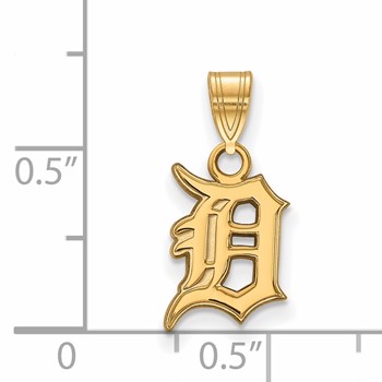 14k Gold Major League Baseball LogoArt Detroit Tigers Letter D Small Pendant — alternate view