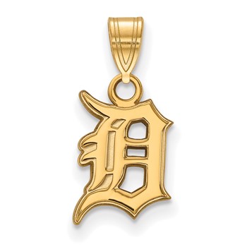 14k Gold Major League Baseball LogoArt Detroit Tigers Letter D Small Pendant