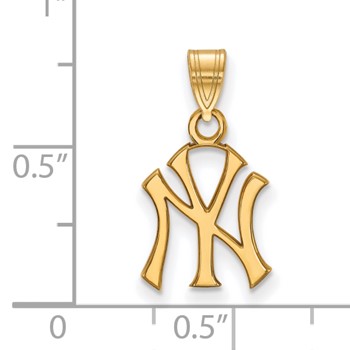 14k Gold Major League Baseball LogoArt New York Yankees N-Y Small Pendant — alternate view