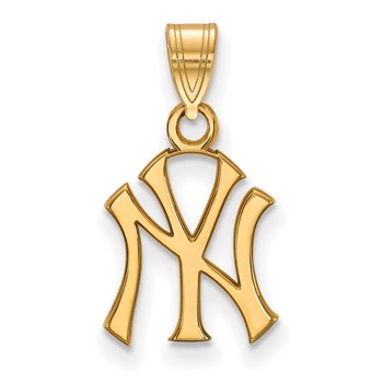14k Gold Major League Baseball LogoArt New York Yankees N-Y Small Pendant
