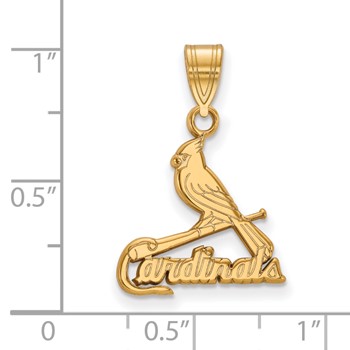 10k Gold Major League Baseball LogoArt St. Louis Cardinals Bird and Bat Medium Pendant — alternate view