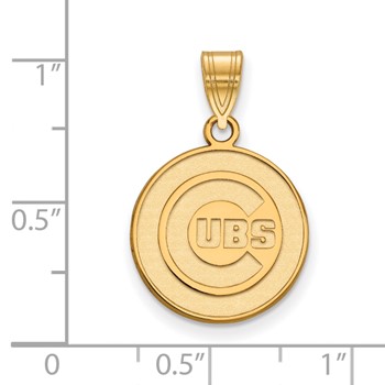 14k Gold Major League Baseball LogoArt Chicago Cubs Medium Pendant — alternate view