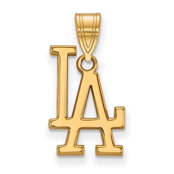 14k Gold Major League Baseball LogoArt Los Angeles Dodgers L-A Medium Pendant