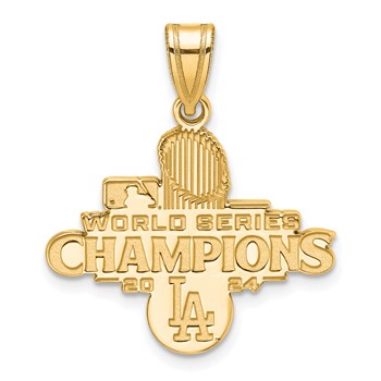Sterling Silver Gold Plated 2024 World Series Champions Los Angeles Dodgers Large Pendant