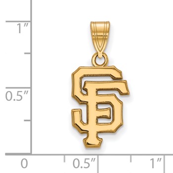 Sterling Silver Gold Plated Major League Baseball LogoArt San Francisco Giants Medium Pendant — alternate view