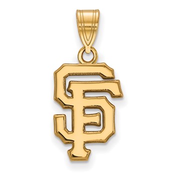 Sterling Silver Gold Plated Major League Baseball LogoArt San Francisco Giants Medium Pendant