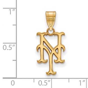 10k Gold Major League Baseball LogoArt New York Mets N-Y Medium Pendant — alternate view