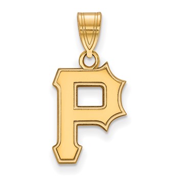 10k Gold Major League Baseball LogoArt Pittsburgh Pirates Letter P Medium Pendant
