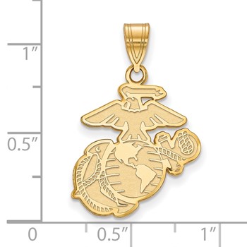 Gold Plated SS Large U.S. Marine Corps Pendant — alternate view