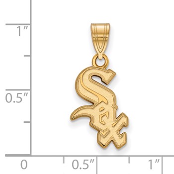 14k Gold Major League Baseball LogoArt Chicago White Sox Script Medium Pendant — alternate view